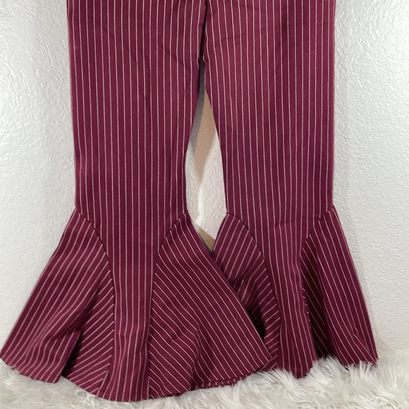 FREE PEOPLE Mari Ponte Knit Flare Casual Trouser Pants Winterberry Size 10 NWT - Picture 9 of 16